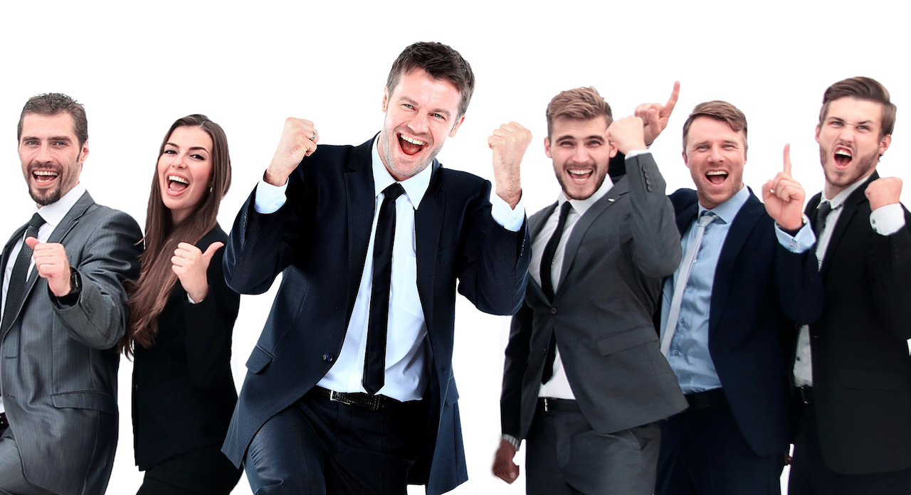 Happy, energised office team